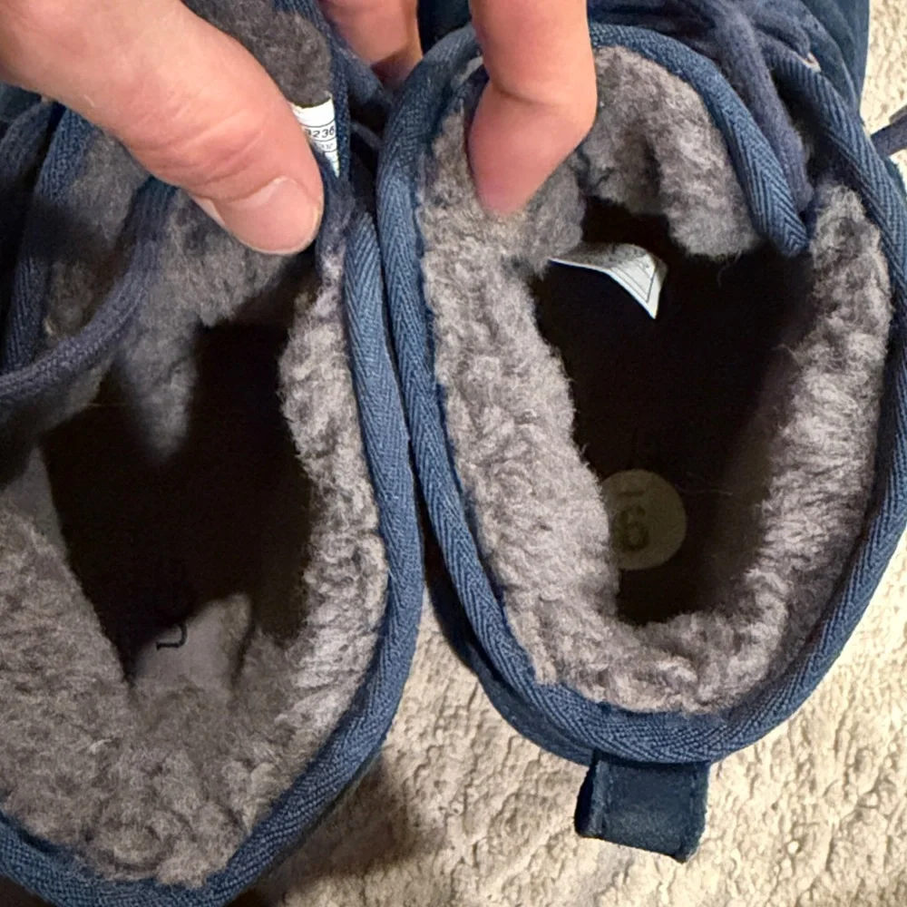 UGG Neumel Navy Blue Suede Sheepskin Chukka Ankle Boots Shoes Size US 9 men